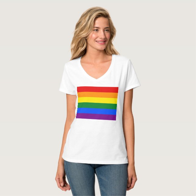 Camiseta LGBT Marca arco-íris (Frente Completa)