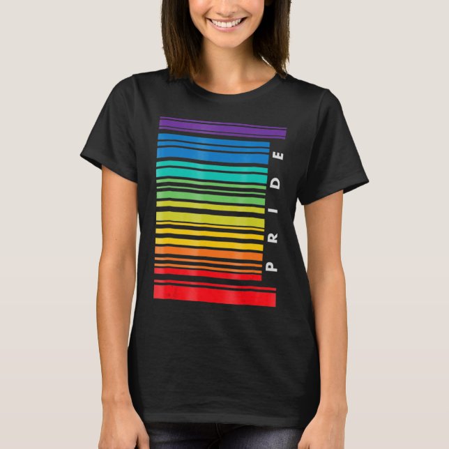 Camiseta LGBT Mês de consciência Código de barras Orgulho P (Frente)