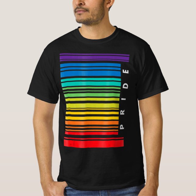Camiseta LGBT Mês de consciência Código de barras Orgulho P (Frente)