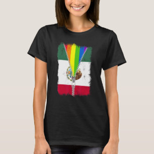 Camiseta Lgbt México Sinalizador Zip Arco-Íris Orgulho gay