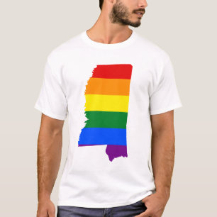 Camiseta LGBT Mississipi, mapa de bandeira dos EUA com T-Sh