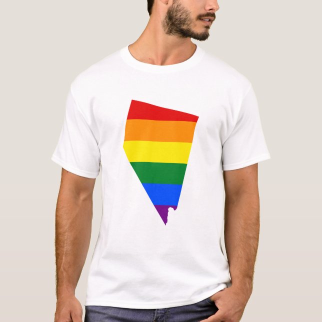 Camiseta LGBT Nevada, mapa de bandeira estadual norte-ameri (Frente)