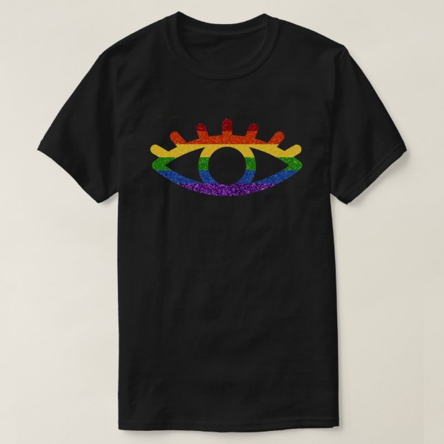 Camiseta LGBT Olho Arco-Íris LGBT (Frente do Design)