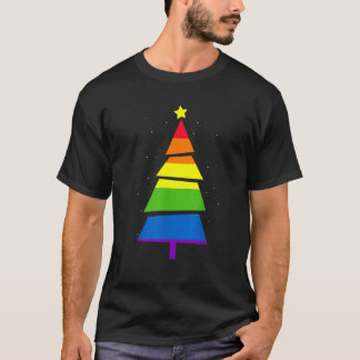 Camiseta LGBT Orgulho Arco-Íris Gay Árvore de Natal X Mas