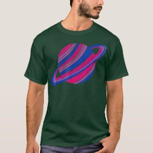 Camiseta LGBT Orgulho Bi Saturno Biseuality Flag LGBT Queer