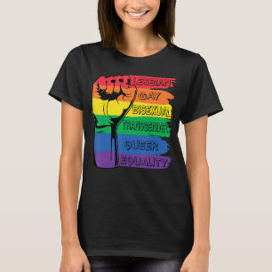 Camiseta LGBT Orgulho de Punho Arco-Íris Mês Merch LGBTQ Ga