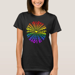 Camiseta Lgbt Orgulho gay Cores Circulares Amor Com H