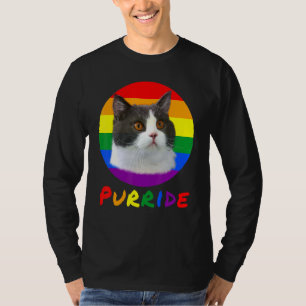 Camiseta Lgbt Orgulho gay de Sinalizador de Remessa de Gato