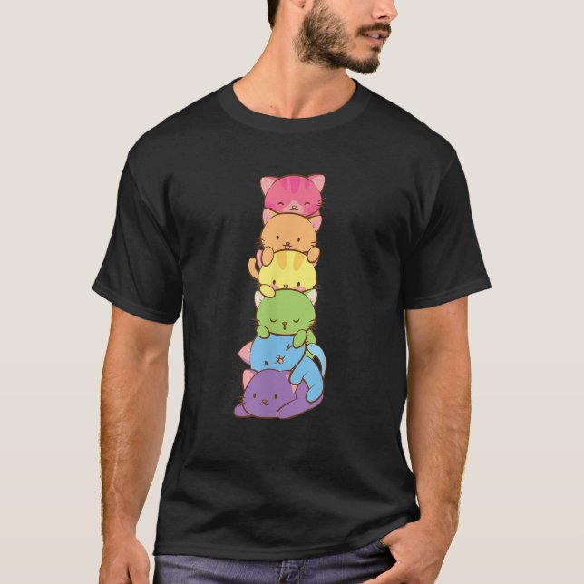 Camiseta LGBT Orgulho gay do Arco-Íris Cujo Sinalizador Kaw (Frente)
