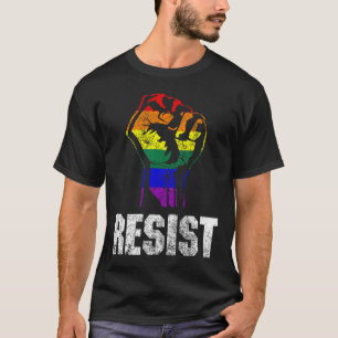 Camiseta Lgbt Orgulho gay Flag Resist