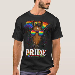 Camiseta Lgbt Orgulho gay Horse Lgbtq Sinalizador Arco-Íris