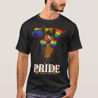 Camiseta Lgbt Orgulho gay Horse Lgbtq Sinalizador Arco-Íris