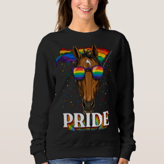 Camiseta Lgbt Orgulho gay Horse Lgbtq Sinalizador Arco-Íris