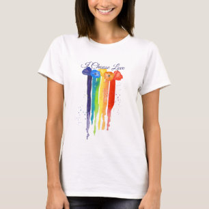 Camiseta Lgbt Orgulho gay Poppy Flor Arco-Íris Escolher Am
