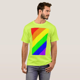Camiseta LGBT Orgulho gay Rainbow Colors Safety T Shirt