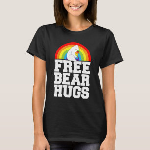 Camiseta LGBT Orgulho Livre Abraços Arco-Íris Suporte a Ri