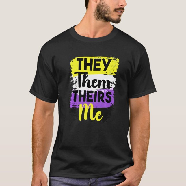 Camiseta Lgbt Orgulho Não Binário Eles São Gendercos Não Bi (Frente)