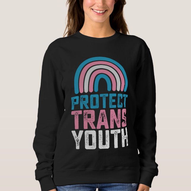 Camiseta LGBT Orgulho Protege Crianças Transexuais de Joven (Frente)