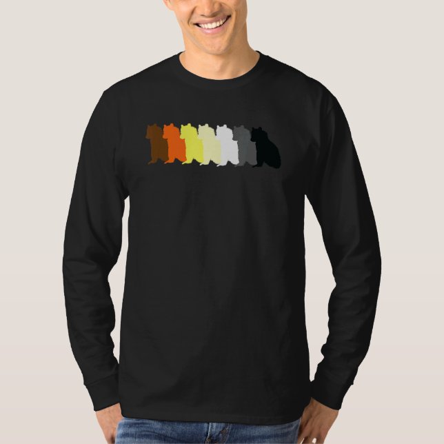 Camiseta Lgbt Papa Mens Orgulho gay Mês Sentado Gay Bear (Frente)