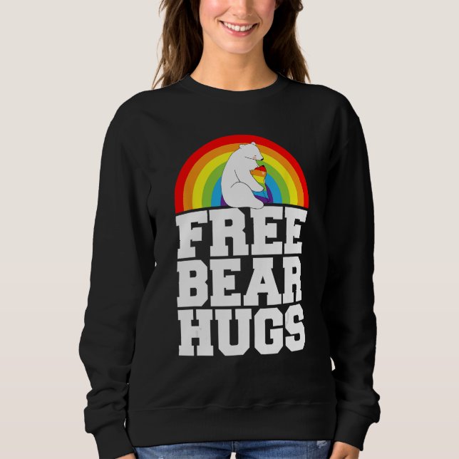Camiseta LGBT Pride Free Bear Hugs Rainbow Support Human Ri (Frente)