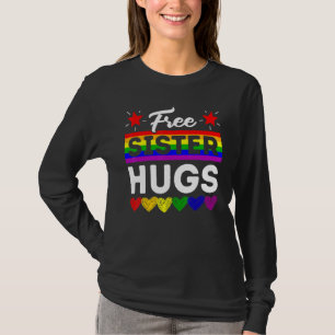 Camiseta Lgbt Pride Free Sister Abraça A Família De Suporte