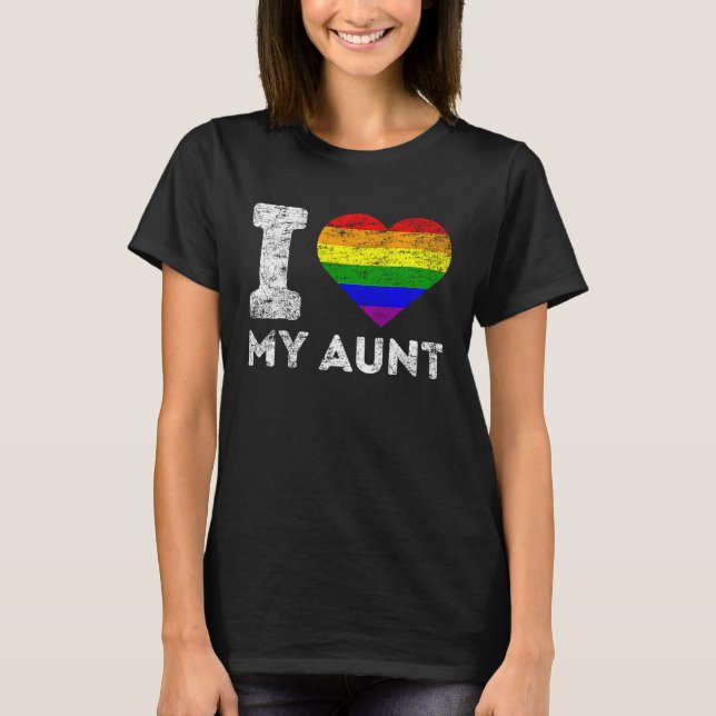 Camiseta LGBT Pride I Love My Aunt Rainbow Flag Support Fam (Frente)