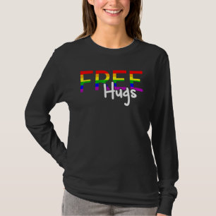Camiseta Lgbt Pride Rainbow Suporta Abraços Gay Lésbicas Q