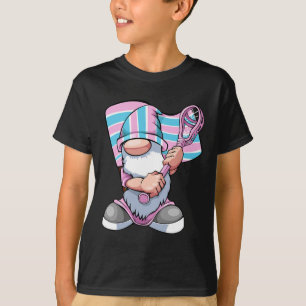 Camiseta Lgbt-q Gnome Trans do jogador de lacrosse transgên