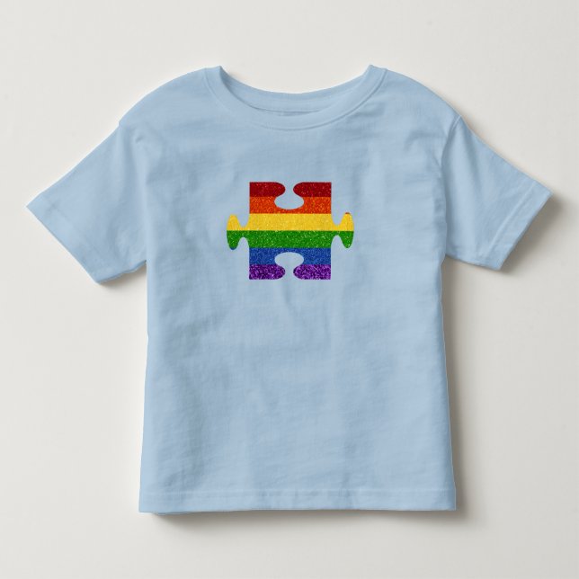 Camiseta LGBT Quebra-cabeça Priter Glitter (Frente)