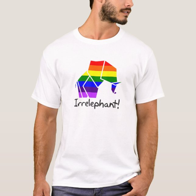 Camiseta LGBT Rainbow Colors Elephant Irrelephant Gift  Uni (Frente)