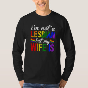 Camiseta Lgbt Rainbow Cute Não sou Lésbica, mas minha espos