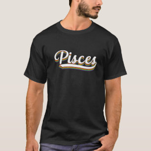 Camiseta LGBT Rainbow Gay Pride Flag Pisces Zodiac Sign Bir
