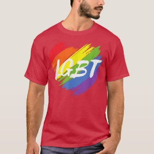 Camiseta LGBT Rainbow Heart Design com suporte a Igualdade 