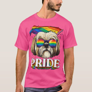 Camiseta LGBT Shih Tzu Orgulho gay LGBTQ Sinalizador do arc
