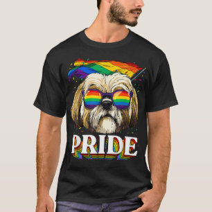 Camiseta LGBT Shih Tzu Orgulho gay LGBTQ Sinalizador do arc