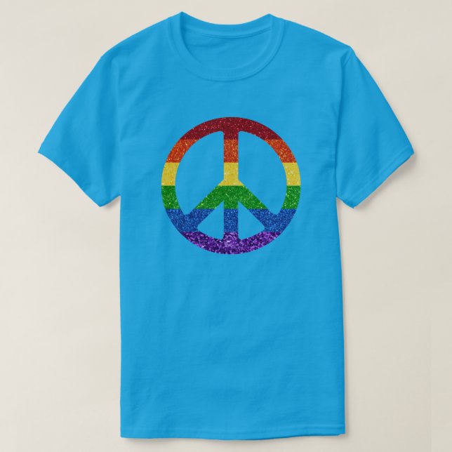 Camiseta LGBT - Sinal de Paz Arco-Íris (Frente do Design)