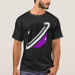 Camiseta Lgbt Sinalizador de Asexualidade Orgulho Saturno F