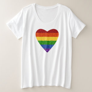 Camiseta LGBT Sinalizador do Orgulho Cardíaco LGBT-Camisa