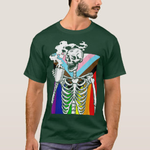 Camiseta LGBT Skeleton Beber Café Gay transge LGBTQ Pride