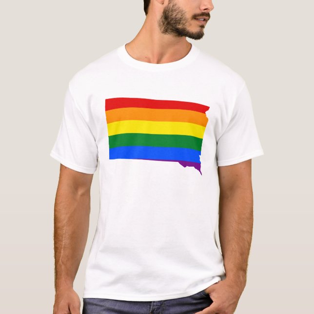 Camiseta LGBT South Dakota, Estado norte-americano, mapa T- (Frente)
