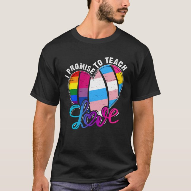 Camiseta LGBT Teacher Promise To Teach Proud Allies LGBT Q  (Frente)