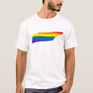 Camiseta LGBT Tennessee, Estado dos EUA - mapa de bandeira 