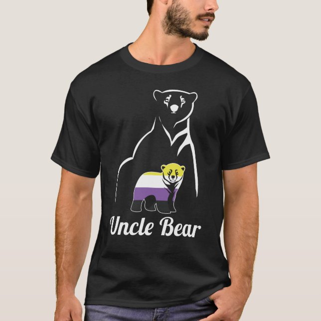 Camiseta LGBT - Urso Não-Binário do Tio Enby Orgulho Não-Bi (Frente)