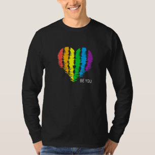 Camiseta Lgbtq+ Ally Be You Considere Rainbow Flag Heart Ga