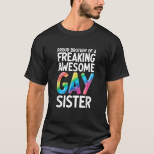 Camiseta LGBTQ Ally Pride Suporta Um Irmão Engraçado E Orgu