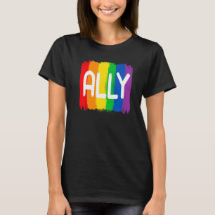 Camiseta Lgbtq Ally Rainbow Color Lgbt Lésbica Orgulho gay 