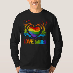 Camiseta LGBTQ Amor Vence Gay Pride LGBT Aliado Esqueleto A