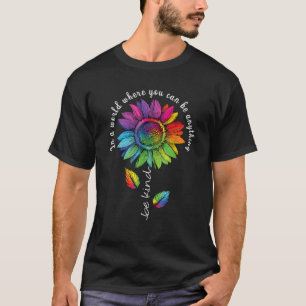 Camiseta LGBTQ Arco-Íris Girassol Seja Gay Com Orgulho Flo