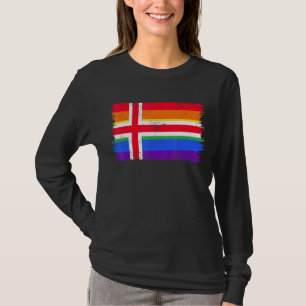 Camiseta Lgbtq - Bandeira Arco-Íris Da Islândia Orgulho gay