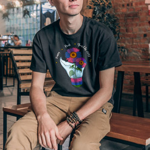 Camiseta LGBTQ Bandeira Bissexual Girassóis numa lâmpada cl